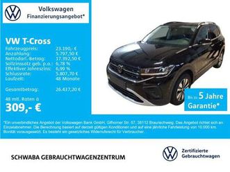 volkswagen t-cross goal 1.0 tsi *led*virtual*acc*lane*16"*