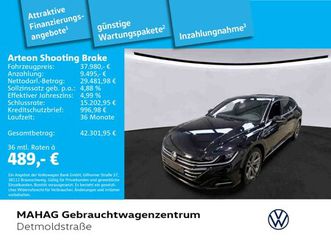 arteon shooting brake 2.0 tsi r-line ahk leder navi led kamera areaview alu19motevideoblack