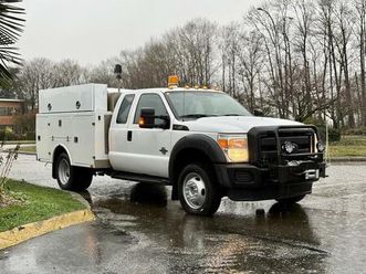 used 2015 ford f-450 supercab 4x4 diesel service truck with storage compartments