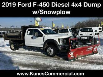 2019 ford f-450 super duty super cab diesel 4x4 dump truck w/snowplow