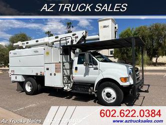 *2015 ford f-750 11' chipper dump truck/bucket truck*61' working hei