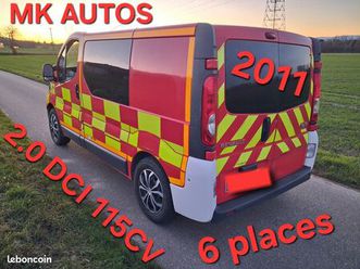 renault trafic 2.0 dci 115cv 6 places 1ère main pompiers véhicule de service secours mk autos
