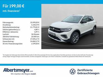 volkswagen t-cross 1.0 tsi style +black+matrix+navi+lm+zv++