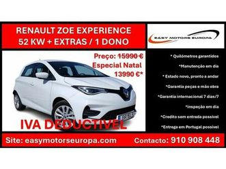 renault zoe (c/bateria) 52kwh experience + assentos aquecido + extras
