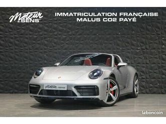porsche 911 type 992 targa 4s 3.0 450 pdk - 1ere main - fr - malus paye - tva - cuir 930 - pack sport chrono - roues arrière directrices - burmester - pack inté