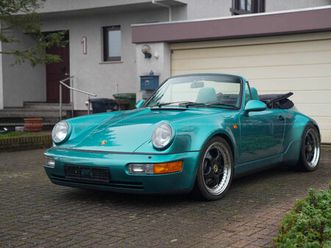 porsche 911 964 carrera 2 cabriolet wtl (1993), deutsches fahrzeug in spektakulärem wimbledongrün, hochwertige lederausstattung, sehr gepflegt