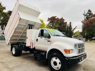 2000 ford f-650 super duty diesel 101k.mi.14ft.chipper dump new build