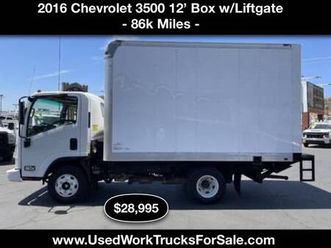 2016 chevrolet w3500 box van work truck with liftgate isuzu npr