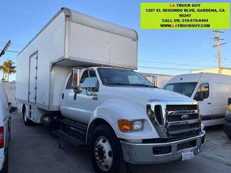2015 ford f650 crew cab 28' 5 ton grip moving box truck 108k liftgate