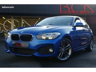 bmw 118i 136ch pack m, bleu estoril, jantes en 18p, leds, alcantara...