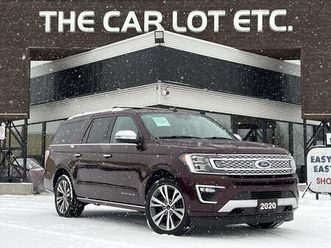used 2020 ford expedition max platinum 4x4, 7 passenger, moonroof, heated leather seats, back up cam, nav, power liftgate!!