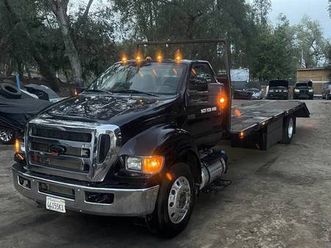 2012 cummins 20ft flatbed tow truck with ramp no hydraulics ford f-750