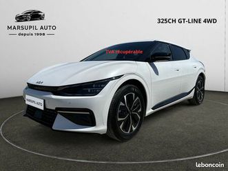 kia ev6 gt line 2022, awd, transmission integrale 325cv tva récupérable
