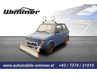 fiat 126 mit schneepflug winterfahrzeug