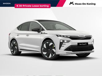 škoda enyaq coupé iv rs elektromotor 250 kw / 340 pk suv | 21'' inch vision velgen | business upgrade advanced | trekhaak wegklapbaar | €3000,- inruilpremie