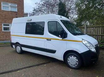 VAUXHALL MOVANO 2018-68-vauxhall-movano-welfare-van-crew-cab-6-seat-ideal-camper-van-no-vat-1-owner-ford-t