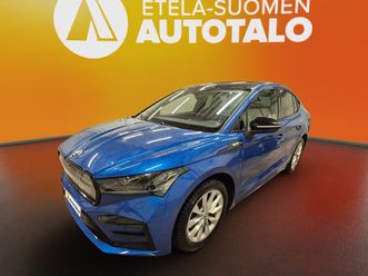 skoda enyaq coupe 80x 4x4 rs iv *nahkat, lasikatto, acc, takuu voimassa, race blue, crystal face, matrix-led, kahdet renkaat, yms.*