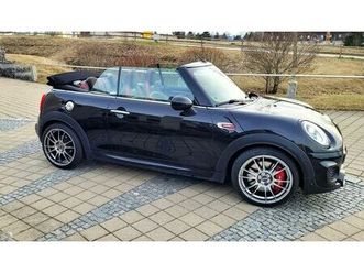 mini jcw cabrio schwarz met, hud, led, wenig km, vollausst.
