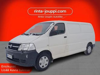 toyota hiace 2,5 d-4d 95 4ov pitkä - ennakkomyynnissä. ajoneuvo saapuu varastoomme lähiaikoina. pyydä lisätietoja ja tarjous jo nyt!