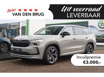 skoda kodiaq sportline business 1.5 tsi phev 150 kw / 204 pk su | trekhaak | bestuurdersstoel elektrisch verstelbaar | 20 inch | adaptive cruise | camera | elek