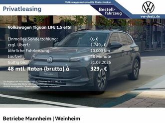 volkswagen tiguan life 1.5 etsi dsg klima alu acc led dab