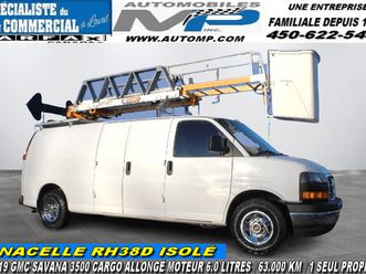2019 gmc savana 3500 cargo allongé 6.0 litres / nacelle rh38d is