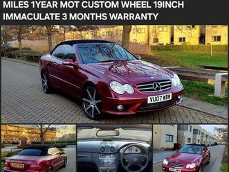 mercedes-benz clk 3.0 clk280 avantgarde cabriolet 2dr petrol 7g-tronic (227 g/km, 231 bhp)