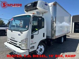 2018 isuzu npr reefer, 16' box, 5.2l diesel, ramp