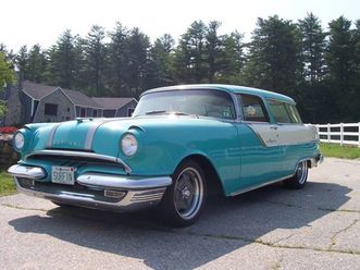 1955 pontiac safari power disc brakes, 17” wheels, turquoise/beige, rust-free