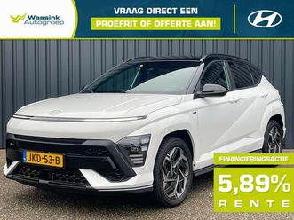 hyundai kona - 1.6 gdi hev 141pk dct n-line edition i adaptive cruise i carplay i navigatie i camera i pa