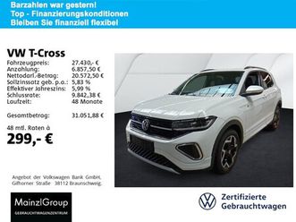 t-cross 1.5 tsi dsg r-line ahk matrix acc navi