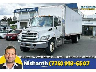 2019 hino 338 26' dry box liftgate + hydraulic brakes!*cvi completed