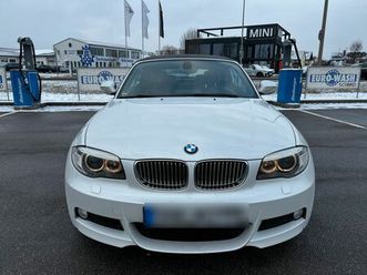 bmw 118d cabrio in perlmuttweiß-tüv-m-paket-navi-bi-xenon-leder-