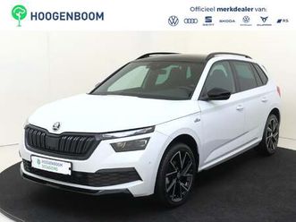 skoda kamiq 1.0 tsi monte carlo | panoramadak | trekhaak | parkeerassistent | keyless | achteruitrijcamera | stoel- en stuurwielverwarming | cruise control |
