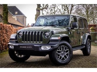 jeep wrangler unlimited - 4xe 380 sahara cognac leder | sky one softtop | adaptive cruise | trekhaak