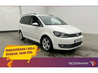 volkswagen touran tdi 7-sits d-värm pano kamera drag