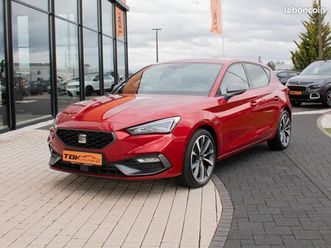 seat leon 1.5 etsi 150 cv type fr acc lane assist virtual cockpit feux full led keyless carplay detection angles mort sieges chauffants jantes alu 18