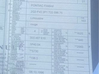 pontiac firebird rouge, année 1996 - super prix!