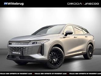 omoda 9 shs premium black pack plug-in hybride automaat met 1100 km range, black pack, 21 inch lichtmetalen velgen, lederen bekleding, elektrsiche stoelverstell