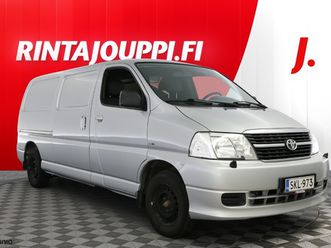 toyota hiace 2,5 d-4d 117 4ov pitkä - 14 päivän palautusoikeus - huoltokirja, lohkolämmitin, 2x renkaat, vetokoukku