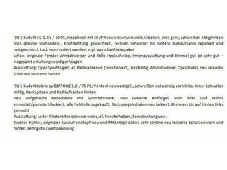 5x e-kadett 2/3-türer