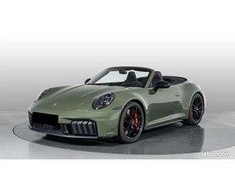 porsche 911 992.2 carrera gts cabriolet pdk, 541cv, pts olive noire, pack gts, roues arr directrices, lift, bose, sport chrono, cuir etendu, sieges 18p chauffan