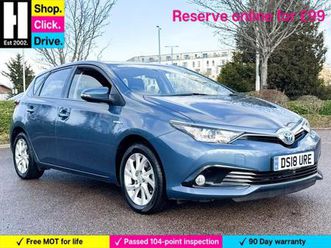 2018 toyota auris 1.8 vvt-h icon tech hatchback 5dr petrol hybrid cvt euro 6 (start/stop) (136 ps) hatch...