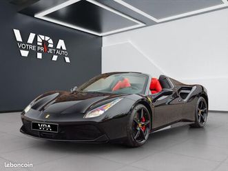 ferrari 488 spider v8 3.9 670ch • sièges cuir rouge leds volant carbone suspension sport