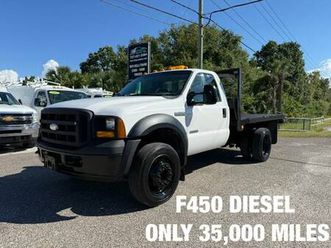 2007 ford f450 diesel flat bed truck with only 35,000 miles one owner
