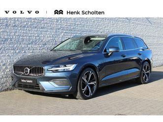 volvo v60 t6 plug-in hybrid awd plus bright | moritz leder charcoal bekleding | dealeronderhouden | long range | getinte ramen achter | 19