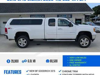 **lowered! 2013 gmc sierra 2500 hd sle ext cab 4x4 z71 8' bed