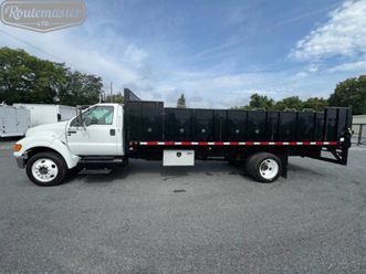 2015 ford f-650 2015 ford f-650 22' stakebody flatbed truck, 6.8l v10, lift gate