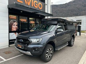 ford ranger super cab 2l tdci 215ch wildtrak expedition 4 couchages cuisine frigo carplay camera tva