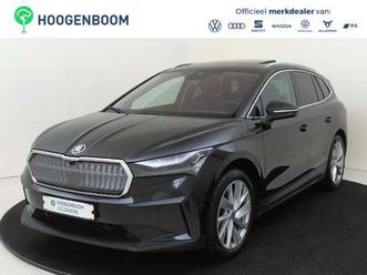 skoda enyaq iv 80 business edition | panoramadak | trekhaak | head-up display | 3-zone airco | lederen bekleding | dodehoek detectie | keyless | adaptieve cruis